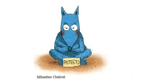 Protesto. Guia de lectura. Personal de la biblioteca en protesta